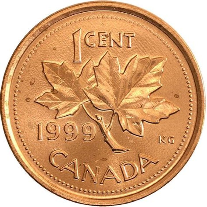 1999 Canadian 1Cent Maple Leaf Twig Penny Coin (Brilliant Uncirculated)