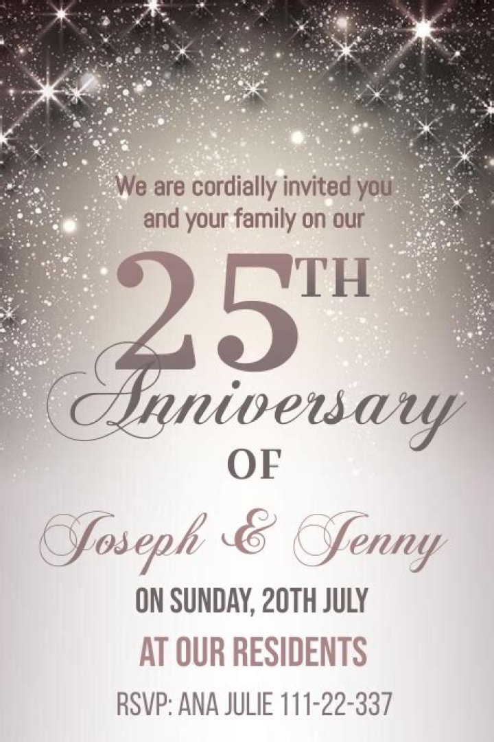 25th Anniversary Invitations