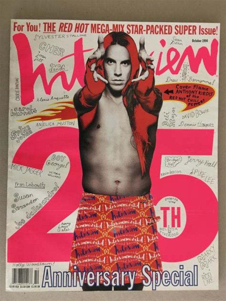 Anthony Kiedis Andy Warhol's Interview Oct.1994 the RED Etsy