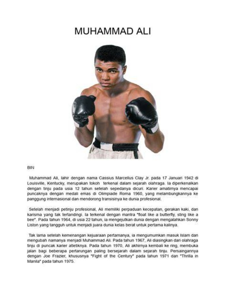 Biografi Muhammad Ali Portal yang berisi