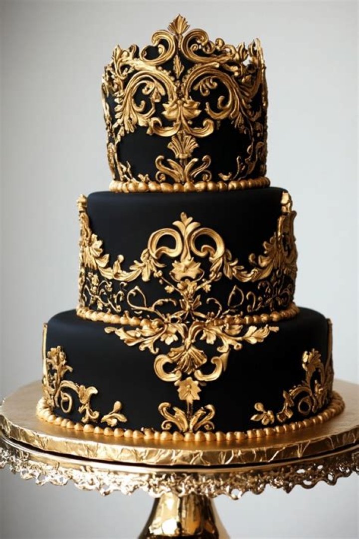 Black And Gold Cake kueh apem