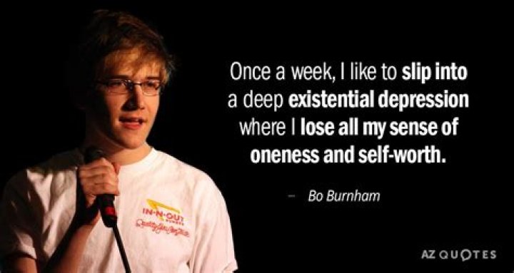 Bo Burnham Quote &ldquo;Once a week, I like to slip into a deep existential