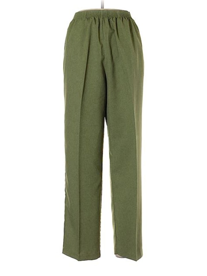 BonWorth 100 Polyester Solid Wild Willow Casual Pants Size M (Petite