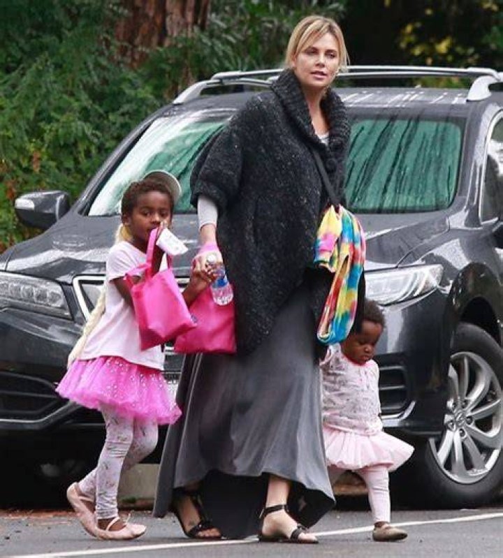 Charlize Theron Takes her Kids to a HalloweenBirthday Party Celeb