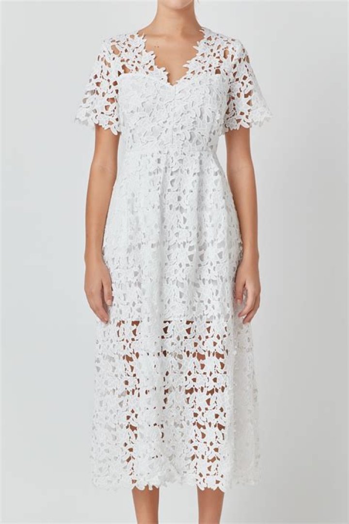 Endless Rose All Over Lace Ruffled Dress