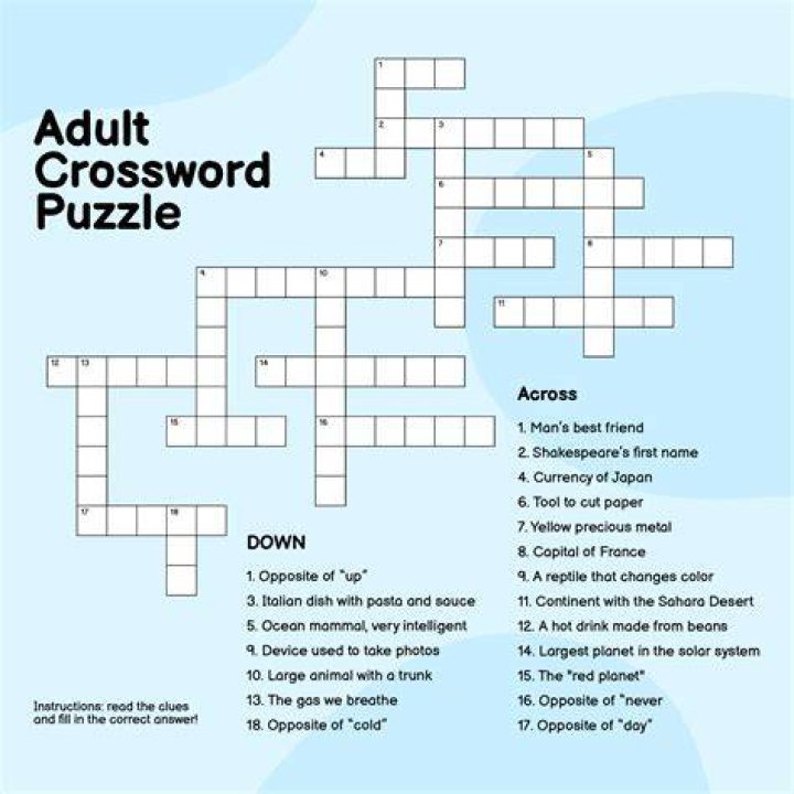 Free Printable Crossword Puzzles Adult Easter James Crossword Puzzles