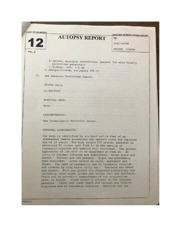 Gianna Bryant Autopsy Report Recent Leak Reveals Gigi’s Horrific Last