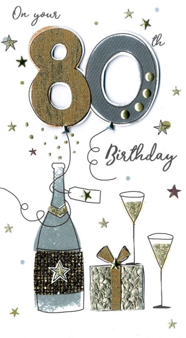 Male 80th Birthday Greeting Card Cards
