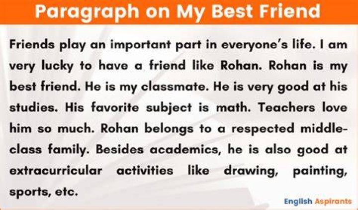 My Best Friend Paragraph for class 7, 6, 5, 8, 9, 10 and all