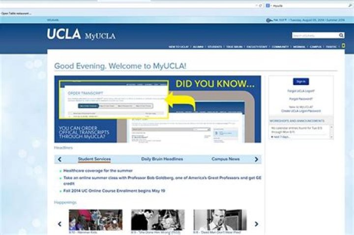 MyUCLA The Online Portal for Students, Faculty, and Staff at the