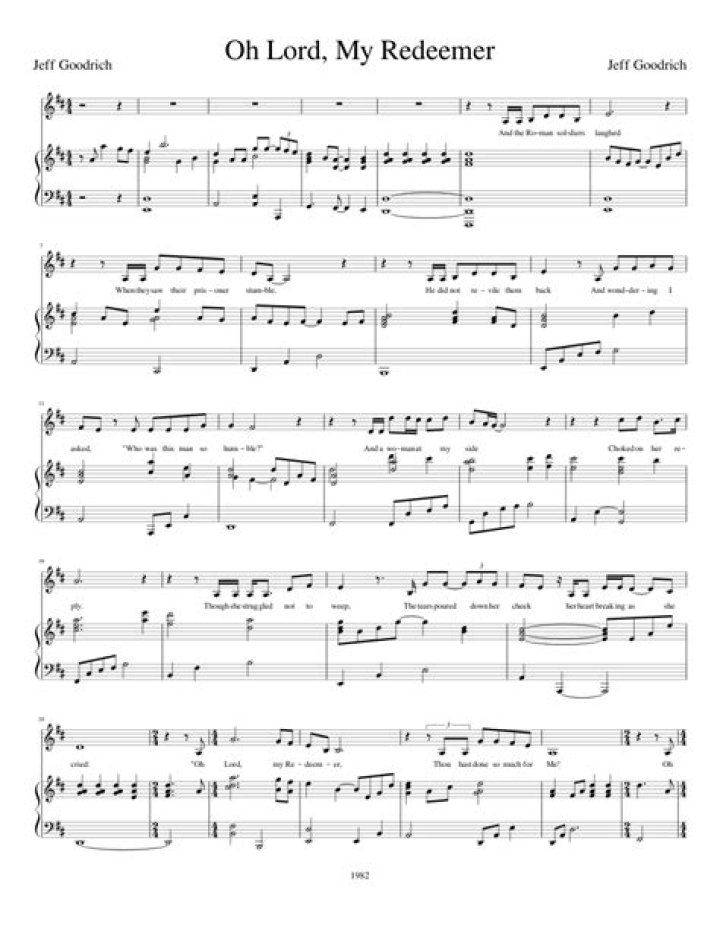 Oh Lord, My Redeemer Sheet music for Piano, Vocals (PianoVoice