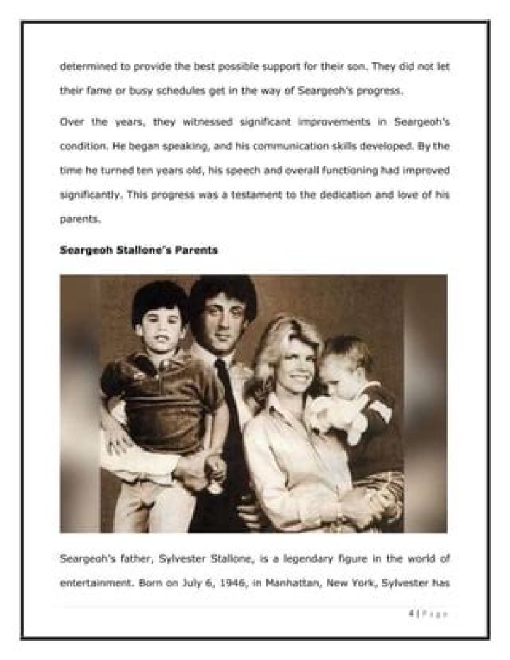 Seargeoh Stallone Bio Parents, Siblings, Diagnosis, Girlfriends, Net
