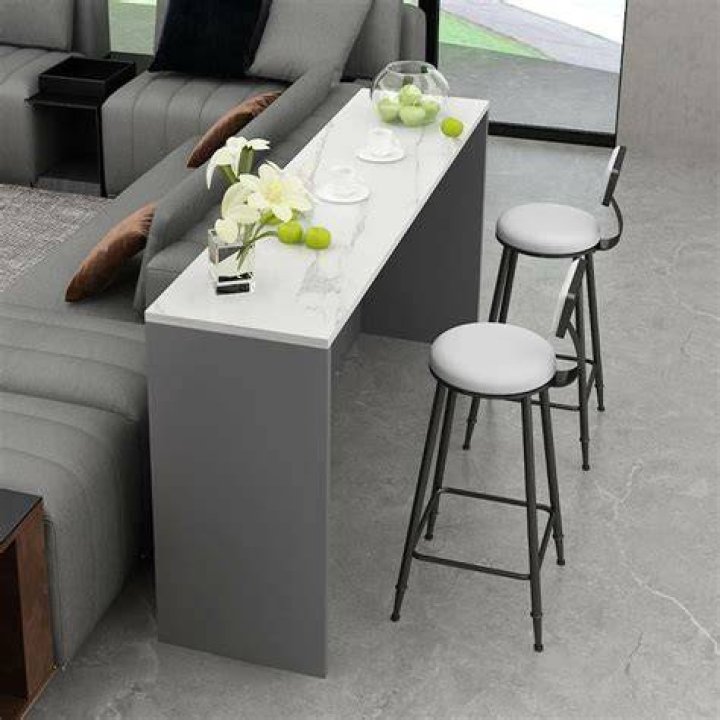 Table rectangulaire hauteur bar en panneau laminé Alex Amisco