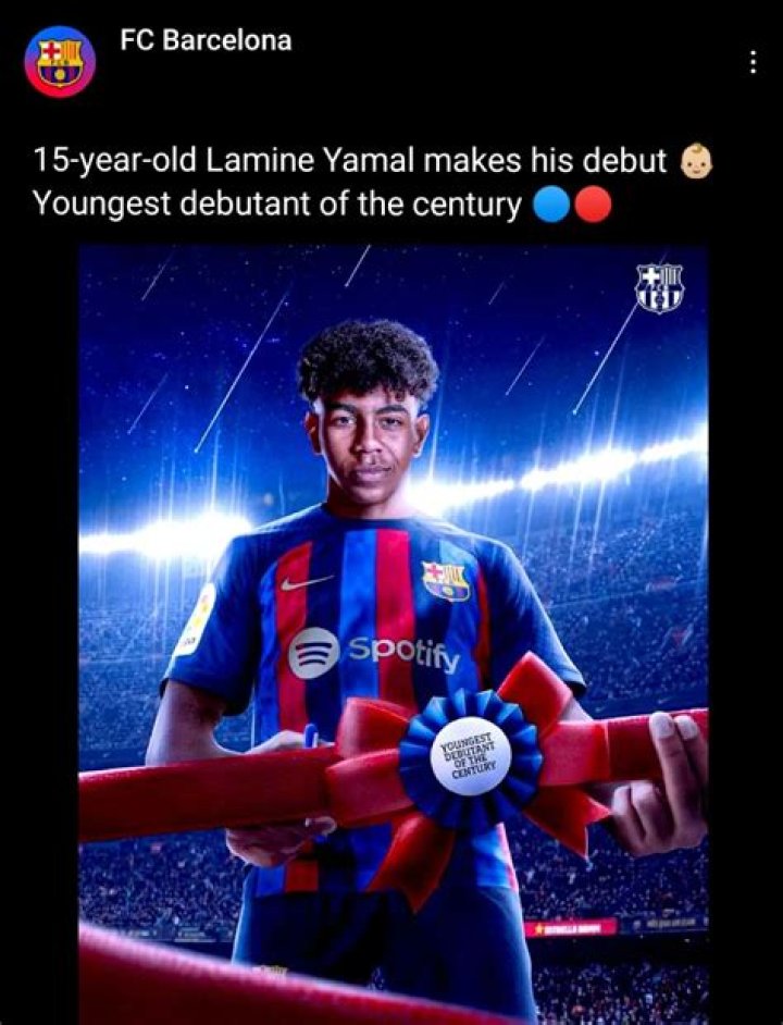 Teenage sensation Lamine Yamal Barcelona's youngest ever La