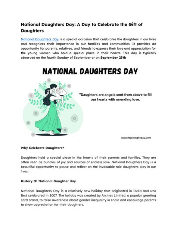 When is Daughters Day? Celebrate and Honor Daughter's Day Viki What is